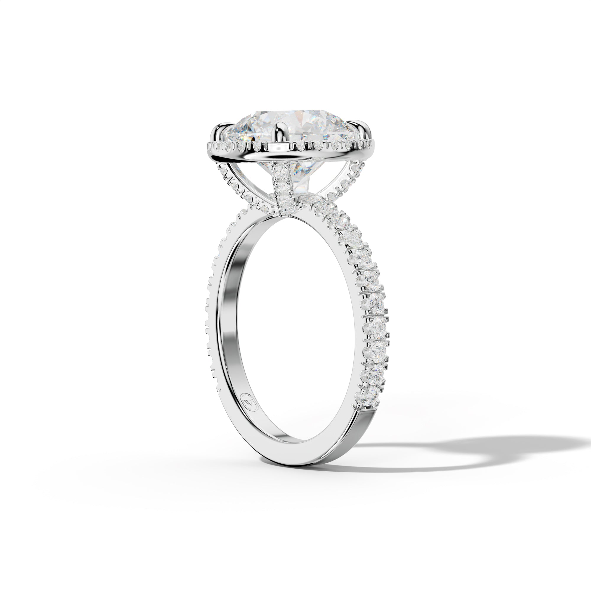Violet Round Diamond  Engagement Ring
